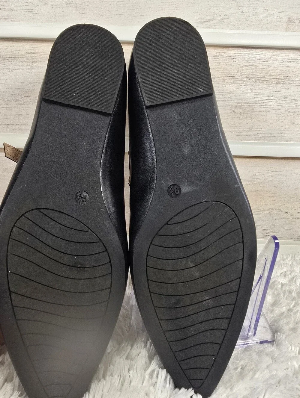 MICHAEL Michael Kors Black Mary Jane Flats with Pearl-Trim Beige Trim_8